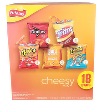 Frito Lay Cheetos Candy Cheese, Sunchips Harvest Cheddar, Puffs Doritos Nacho Fritos Chili Cheesy Mix - 0.979 Ounce - 18 Count