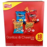 FritoLay Puffs Cheese, Crunchy Cool Ranch, Nacho Doritos & Cheetos Mix - 0.979 Ounce - 18 Count