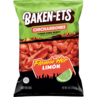 Baken-ets Chicharrones Fried Pork Skins Flamin' Hot Limon - 4 Ounce