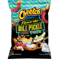 Cheetos Puffs Cheese Flavored Snacks Flamin Hot Dill Pickle - 8 Ounce