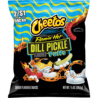 Cheetos Puffs Flamin' Hot Dill Pickle Flavored Snacks - 0.88 Ounce