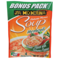 La Moderna Tomato Flavor With Serrano Pepper Authentic Mexican Soup Vermicelli - 0.875 Ounce - 4 Count