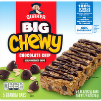Quaker Big Chewy Granola Bars Chocolate Chip - 7.4 Ounce