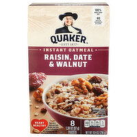 Quaker Raisin, Date & Walnut Instant Oatmeal - 1.3 Ounce - 8 Count