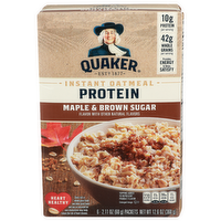 Quaker Maple & Brown Sugar Instant Oatmeal Protein - 2.1 Ounce - 6 Count