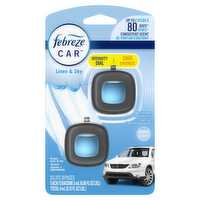 Febreze Car Air Freshener, Odor-Fighting Automotive Vent Clip, Linen & Sky Scent - 0.13 Ounce
