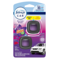 Febreze Car Air Freshener, Odor-Fighting Automotive Vent Clip, Gain Moonlight Breeze Scent - 0.13 Ounce