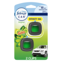 Febreze Car Air Freshener, Odor-Fighting Automotive Vent Clip, Gain Original Scent - 0.13 Ounce