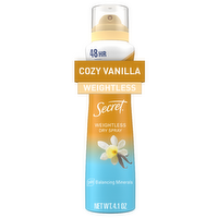 Secret Vanilla Scent Weightless Dry Spray Aluminum Chilorohydrate Antiperspirant Deodorant - 4.1 Ounce