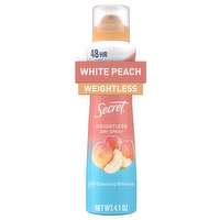Secret Dry Spray Antiperspirant And Deodorant For Women, White Peach Argan Oil - 4.1 Ounce
