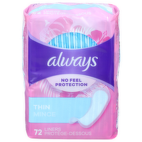 Always Thin Liners - 72 Count