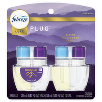 Febreze Plug In Air Freshener, Odor-Fighting Scented Oil Refill, Mountain, 2 Refills - 1.75 Ounce