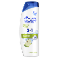 Head & Shoulders And 1 Dandruff Shampoo Conditioner, Anti-Dandruff Treatment, Green Apple For Daily Use, Paraben Free - 12.5 Ounce