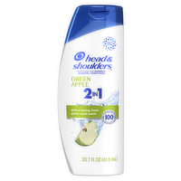 Head & Shoulders And 1 Dandruff Shampoo Conditioner, Anti-Dandruff Treatment, Green Apple For Daily Use, Paraben Free - 20.7 Ounce