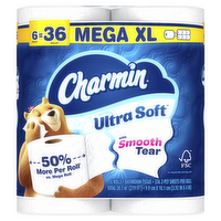 Charmin Ultra Soft Toilet Paper 6 Mega Xl Rolls, 336 Sheets Per Roll - 6 Count