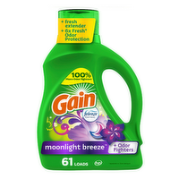 Gain Liquid Laundry Detergent, Moonlight Breeze Scent, , 61 Loads, Freshness + Odor Fighting, Detergent Soap, He Compatible - 88 Ounce