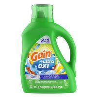 Gain Ultra Oxi Liquid Laundry Detergent, Waterfall Delight Scent, 61 Loads, Soap, He Compatible - 88 Ounce
