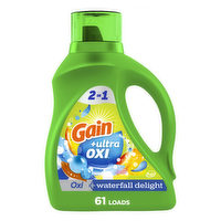 Gain Ultra Oxi Liquid Laundry Detergent, Waterfall Delight Scent, , 61 Loads, Detergent Soap, He Compatible - 88 Ounce
