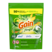 Gain Flings Laundry Detergent Pacs, Original Scent, 1 He With Oxi Boost And Febreeze - 31 Count