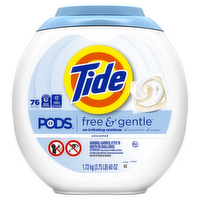 Tide Pods Free & Gentle Laundry Detergent Soap Pacs - 76 Count