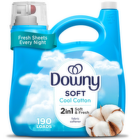 Downy Soft, 2 In 1 Soft And Fresh Liquid Fabric Softener, Cool Cotton, , 190 Loads, Conditioner Provides Softness Freshness For Fabrics - 140 Ounce