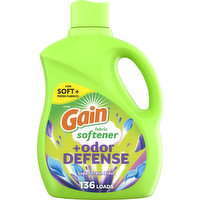 Gain Odor Defense Liquid Fabric Softener, Super Fresh Blast Scent, , 136 Loads, 2 In 1 Freshness Plus Protection - 100 Ounce
