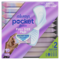 Always Pocket Flexfoam Pads, Size 2, Heavy, Wings, Unscented - 10 Count