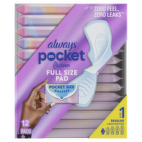 Always Pocket Flexfoam Pads, Size 1, Regular, Wings, Unscented - 12 Count