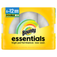 Bounty Essentials Select-A-Size Paper Towels, 6 Double Rolls, White, 108 Sheets Per Roll - 6 Count