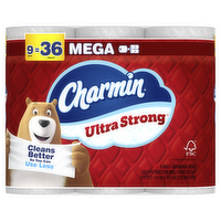 Charmin Ultra Strong Toilet Paper 9 Mega Rolls, 220 Sheets Per Roll - 9 Count