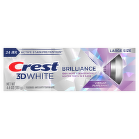 Crest 3d White Brilliance Vibrant Peppermint Teeth Whitening Toothpaste, Anticavity Fluoride 100% More Surface Stain Removal, Active Prevention - 4.6 Ounce
