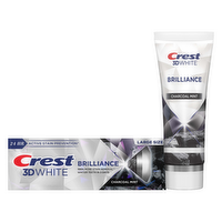 Crest 3D White Brilliance Charcoal Teeth Whitening Toothpaste, , Anticavity Fluoride 100% More Surface Stain Removal, Active Prevention - 4.6 Ounce