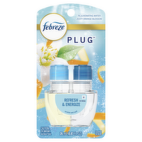 Febreze Plug In Air Freshener, Odor-Fighting Scented Oil Refill, Refresh & Energize, 1 Refills - 0.87 Ounce