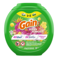 Gain Super Sized Flings Laundry Detergent Pacs, Hibiscus Hula Scent - 32 Count