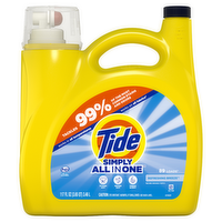 Tide Simply All-In-One Liquid Laundry Detergent, Refreshing Breeze Scent, 89 Loads - 117 Ounce