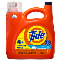 Tide Laundry Detergent Liquid, Clean Breeze Scent, 100 Loads, Works On 100% Of Common Stains, Soap - 132 Ounce