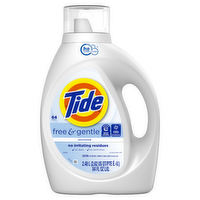 Tide Free & Gentle Liquid Laundry Detergent, 64 Loads, He Compatible - 84 Ounce