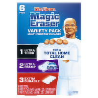 Mr. Clean Magic Eraser Sponge, All Purpose Cleaner, Cleaning Scrubber, Variety Pack - 6 Count
