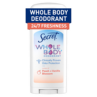 Secret Whole Body Stick Aluminum Free Deodorant For Women With Notes Of Peach & Vanilla - 2.4 Ounce