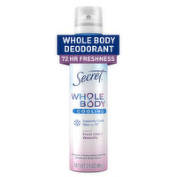 Secret Whole Body Aluminum Free Cooling Spray Deodorant For Women Lilac & Waterlily - 3.5 Ounce