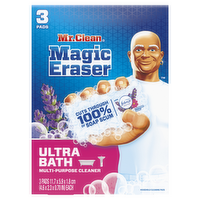 Mr. Clean Magic Eraser Sponge, Bathroom Cleaner, Soap Scum Shower & Tub Ultra Bath - 3 Count