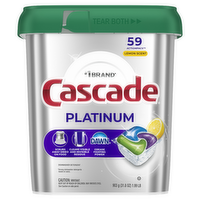 Cascade Platinum Dishwasher Pods, Detergent, Dish Soap, Lemon - 59 Count