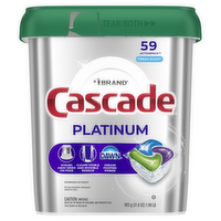 Cascade Platinum Dishwasher Pods, Detergent, Dish Soap, Fresh - 59 Count