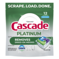 Cascade Platinum Dishwasher Pods, Detergent, Fresh - 12 Count