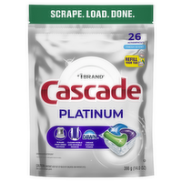 Cascade Platinum Dishwasher Pods, Detergent, Dish Soap, Fresh - 26 Count