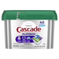 Cascade Platinum Dishwasher Pods, Detergent, Dish Soap, Fresh - 40 Count