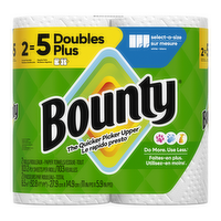Bounty Paper Towels Select-A-Size White, 2 Double Plus Rolls, 103 Sheets Per Roll - 2 Count
