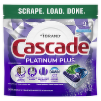 Cascade Platinum Plus Dishwasher Pods, Detergent, Dish Soap, Fresh - 9 Count