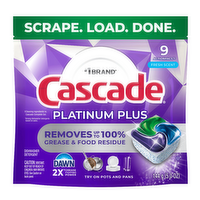 Cascade Platinum Plus Dishwasher Pods, Detergent,fresh - 9 Count