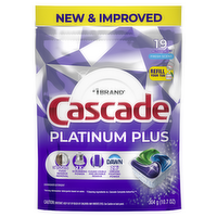 Cascade Platinum Plus Dishwasher Pods, Detergent, Dish Soap, Fresh - 19 Count